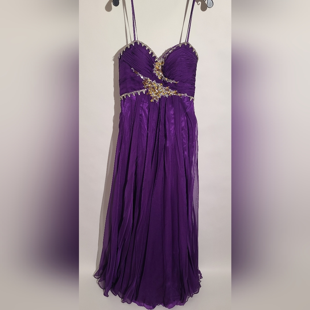 Dave & Johnny Women's Purple Beaded Dress Size 13/14